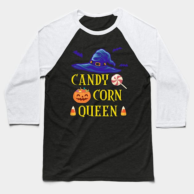 Candy Corn Queen Halloween Shirt - Couples Halloween Shirts - Halloween Day Gift Baseball T-Shirt by RRADesign